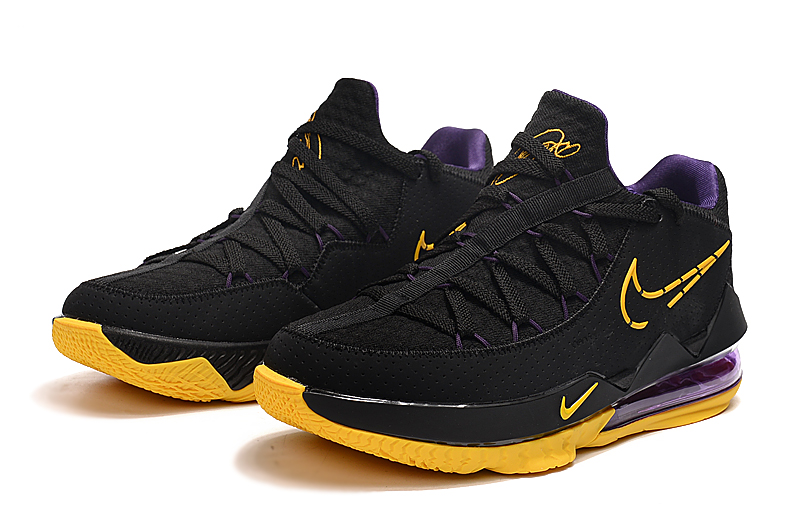 2020 Nike LeBron 17 Low Black Yellow Purple Basketball Shoes - Click Image to Close